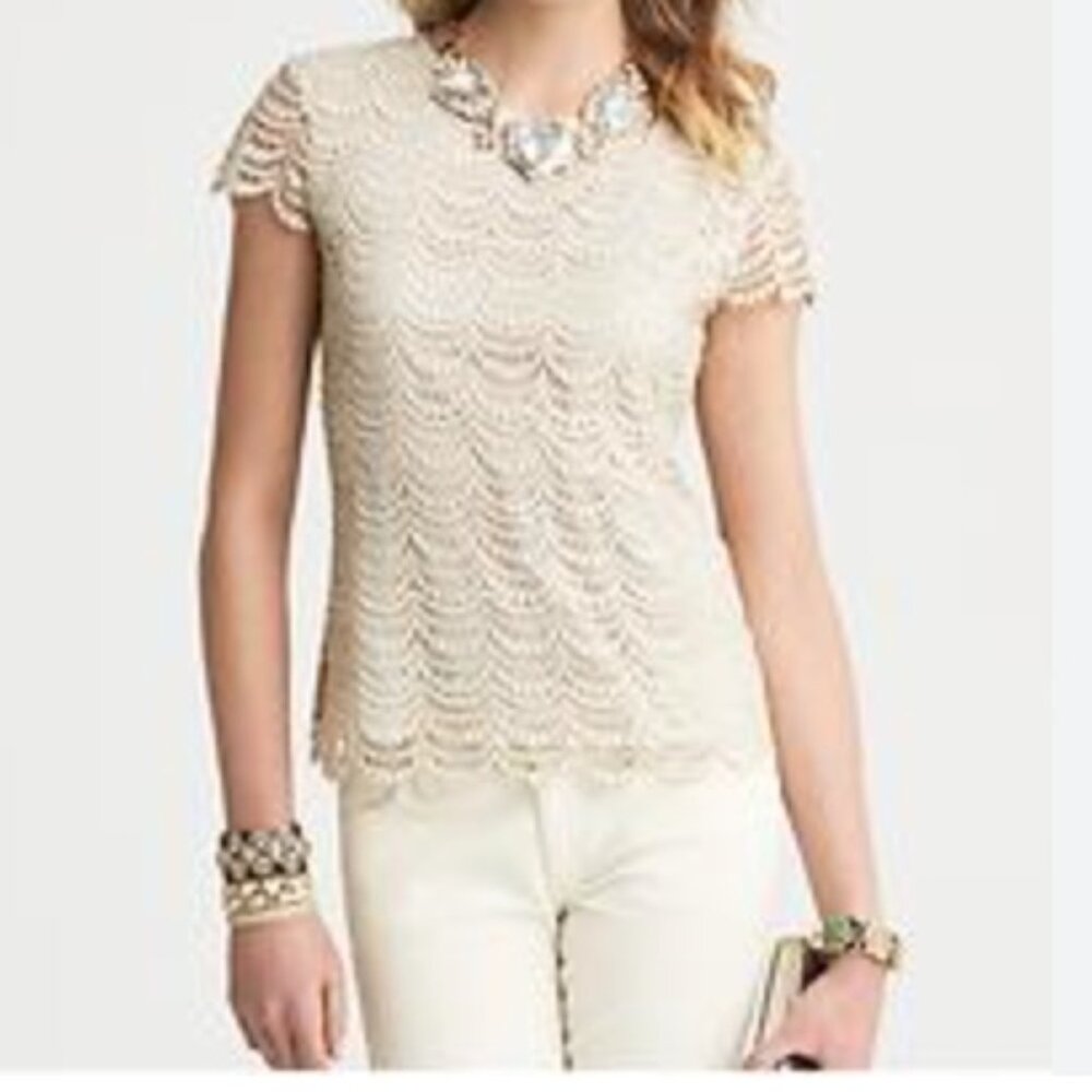 Banana Republic Lace Cream blouse SZ 10